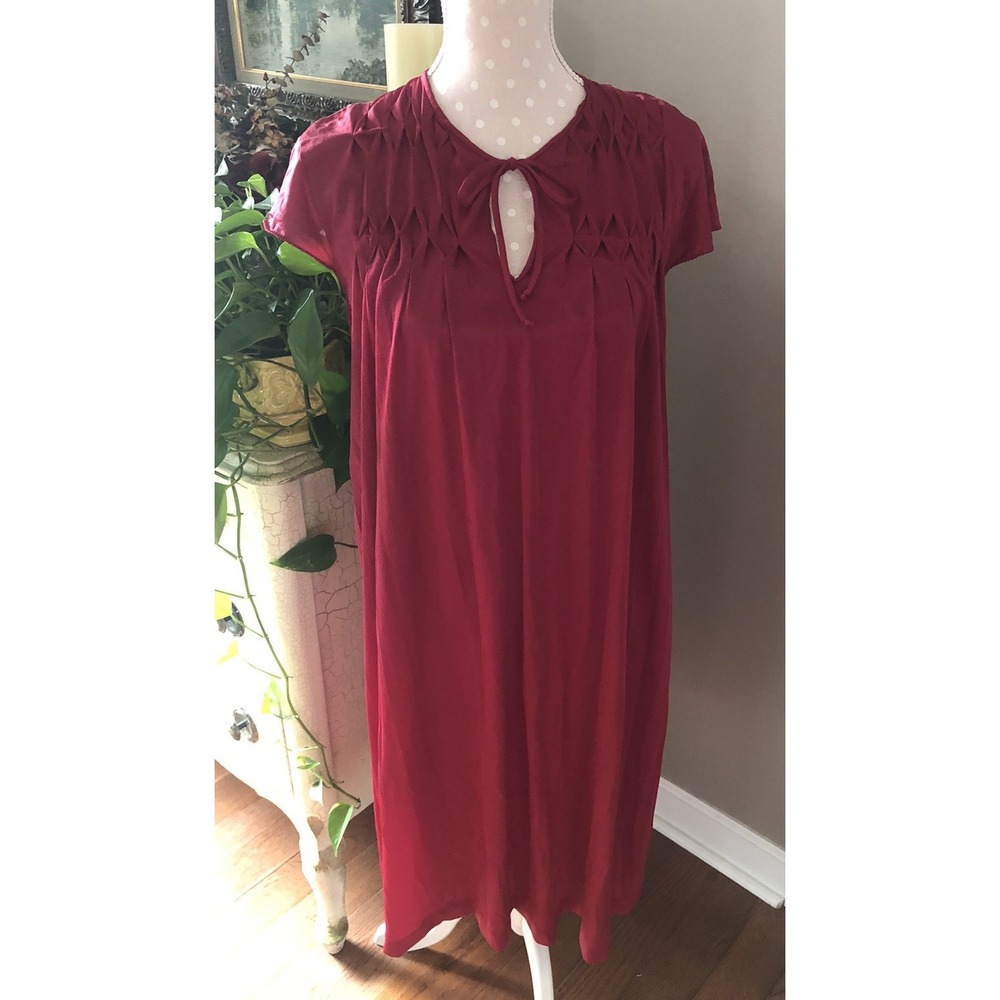 Vintage Kayser Nylon Nightgown Sleeveless Burgundy Women's Small